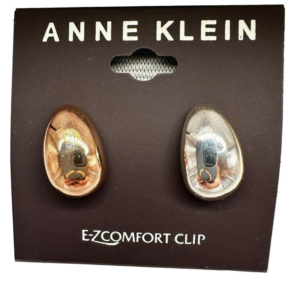 Anne Klein 3/4" Hoop E-Z Comfort Clip-On Earrings Rose Gold, Gold,